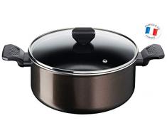 Tefal Olla de 24 cm (4,7 L) + tapa de cristal, todos los fuegos excepto inducción, revestimiento antiadherente, fabricado en Francia, Easy Cook & Clean B5544602