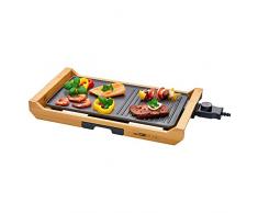 Clatronic TG 3697 1800 W Parrilla Eléctrico Mesa Bambú, Negro - Barbacoa (1800 W, Parrilla, Eléctrico, 400 x 200 mm, Mesa, Plancha)