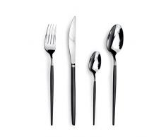 Amefa Soprano Negro Cubertería de 24 Piezas, Acero Inoxidable