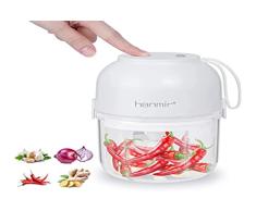 Mini picadora de ajos eléctrica Picadora de alimentos inalámbrica con carga USB Picadora de Robot Culinario Portátil para Carne de Oignon en Jengibre y Chile (300 ml)