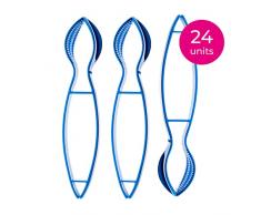 Koala Spain Pinzas de Hielo Multiusos (24 Unidades), Pinza Grande o Pequeña y Exprimidor, Plástico Azul