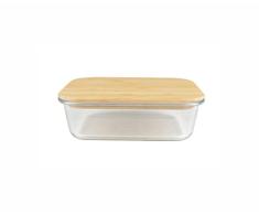 Birambeau - Utensilios de Cocina - Cajas de Vidrio Alimenticio Hermético Tapa Bambú - 640ml - Ideal Conservación