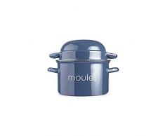 IBILI - Olla para mejillones petrol, 18 cm, Acero esmaltado, Apta para induccion