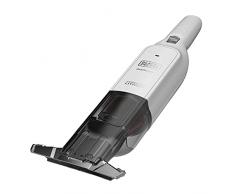 Black+Decker Aspirador de Mano Pelícano. Potencia 12V y batería 1,5Ah Lítio. Boquilla Extensible y Abierta, Cargador Jack y accesórios, Blanco