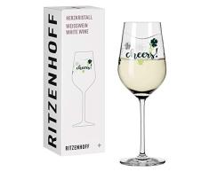 Ritzenhoff Cristal de corazón #5 Copa de Vino Blanco, Vidrio, Multicolor