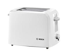 Bosch Compact Class TAT3A011 - Tostador, 980 W, 2 ranuras extra anchas, bandeja recogemigas, color blanco