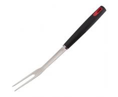 BBQ Tenedor Gril, 41 cm de largo, plateado/negro