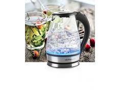 Orbegozo KT 6035 - Hervidor de agua con jarra de vidrio extraíble, mango de tacto frío, filtro antical, iluminación LED, libre de BPA, 2200 W