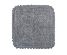 DII - Alfombrilla de baño Redonda de algodón para SPA, ultrapequeña, para Colocar en la Parte Delantera de la Ducha, el tocador, la bañera, el Lavabo y el Inodoro, Gris, Cuadrado