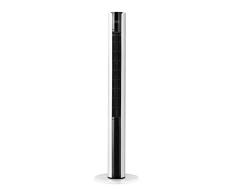 Taurus Babel Infinite - Ventilador de torre de 110 cm, 3 velocidades, 3 modos, temporizador, oscilante, mando a distancia, base redonda, selector táctil, cable 116 cm, 50W, blanco