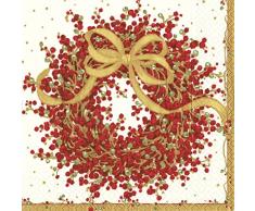 Entretenimiento con servilletas Caspari Pepper Berry, color rojo, papel, multicolor, Pack de 20