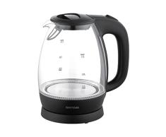 GRIFEMA GC1002 Hervidor de Agua Eléctrico 1,7 litros, 2200 W de Potencia, Iluminación LED, Base 360º, Filtro Antical Desmontable, Sistema de Seguridad, Cristal