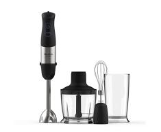 Taurus Amazing AHBA1000X - Batidora de mano 1000W, regulador 20 velocidades, función Turbo, cuchillas 4 filos de acero inoxidable, diseño ergonómico soft-touch, campana anti salpicaduras, accesorios