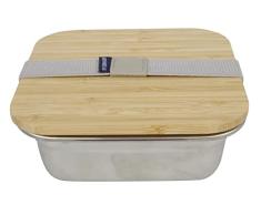 Caja de metal tapa bambú 750 ml
