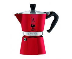 Bialetti Moka Express Cafetera Italiana Espresso, Aluminio, Rojo, 3 Tazas