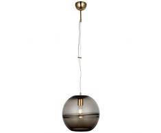 Homemania Lámpara de Techo, Metal, Cristal, Dorado, Humo.