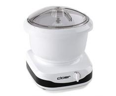 cloer 7001 Robot de cocina con cuenco de 6 litros, gancho para amasar, batidor y raspador, 6 velocidades, 650 W, Blanco