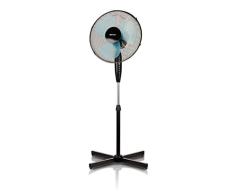MPM MWP-17/C Ventilador de pie oscilante, 42 cm, Altura Ajustable, 3 velocidades, Negro, 50W, 40 W, plastico Libre de BPA