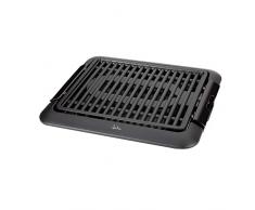 Jata BQ108 Barbacoa eléctrica para usar en interiores, Sin humos ni olores, 1250 W, Superficie 320 x 260 mm, Desmontable, Bandeja para recoger las salsas, Fácil limpieza, Antiadherente, Negro
