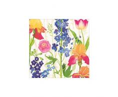 Caspari Servilletas de papel para cóctel de verano en color blanco, 20 por paquete