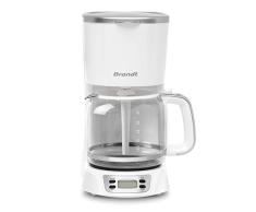 Brandt CAF1318ES - Cafetera de filtro eléctrico – Capacidad 18 tazas – Depósito – Jarra de cristal – Función de mantenimiento caliente 40 minutos, 1,8 camas, color blanco