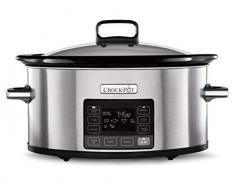 Crockpot olla de cocción lenta digital con tecnología TimeSelect| Pantalla digital y planificador de comidas programable|5,6l(más de 7 personas)|Función de mantenimiento del calor|Acero inoxidable