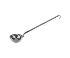 Bochem Cucharón MN-1250 de acero inoxidable 18/10 con mango plano, 1000 ml de capacidad, 160 mm de diámetro x 350 mm de longitud