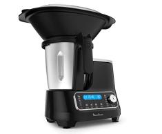 Moulinex ClickChef HF4SPR30 - Robot de cocina multifunción 1400W, 3.6 l, recetario en Castellano, 5 programas Auto, temperatura de 30 a 120 ºC, 12 velocidades, 32 funciones, báscula, vaporera, negro