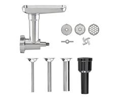 CASO Accesorio para picadora de carne KM 1800 negro, 4 cuchillas de acero inoxidable, 3 discos de acero inoxidable (fino, medio, grueso), 3 salchichas de acero inoxidable, apto para lavavajillas