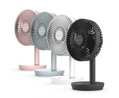 Newlux - Ventilador de Sobremesa USB Windpure Desk W300 con 4 Vel, Cabezal Abatible, Batería Litio hasta 50 min. Ventilador de Escritorio Silencioso (