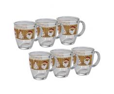Xavax - Taza de cristalX-Mas, 380 ml, 6 unidades