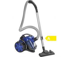 Clatronic BS 1308 Aspiradora ciclónica sin bolsa potente, filtro HEPA, tubo telescópico metal, cepillo mixto y rinconera,eficiencia energética A, 700 W, Acero Inoxidable, Azul