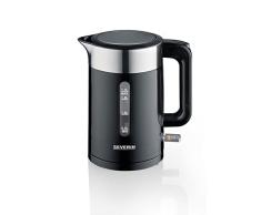 Severin WK 9265 Hervidor de Agua, Capacidad 1.7 L, Libre de BPA, Filtro para cal extraíble y lavable, Negro