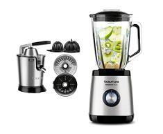Taurus Easy Press Exprimidor Electrico, Acero Inoxidable + Optima Magnum Batidora de vaso, 1000 W, 1.5 L, acero inoxidable