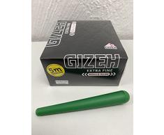 Gizeh 19692 - Caja de 20 rollos de papel continuo (5 m de largo, extra finos, incluye funda para Joint)