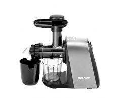 Extractor de zumos BioChef Axis Compact Cold Press Juicer – Licuadora en frío con Regulador de pulpa y BPA Free. 3 Años de Garantía. (Plata)