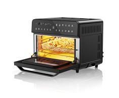 CRXC Freidora de Aire 15L Horno de Aire Caliente 18 en 1 Freidora sin Aceite de Acero Inoxidable con Pantalla Táctil LED, 4 Accesorios y 26 Recetas Multilingües, Versión Mejorada (15LKXEU-V1)