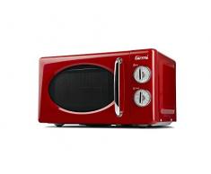 Girmi FM21 - Horno de microondas con diseño vintage, 20 litros, 700 + 800 W, rojo