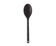 mastrad F10600 Cuchara Hueca de Cocina – Preparación, cocción, Mezclar – Uniblock – Silicona – No Raya Las cacerolas – Negro