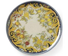Hendi Plato de pizza redondo, plato para servir pizza Speciale, apto para el microondas y el lavavajillas, ⌀330 mm, porcelana, decorado barroco