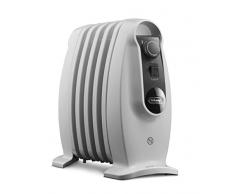 Delonghi TRNS 0505M - Radiador de aceite, 500 w, termostato seguridad, ajustes termostato, asas, blanco