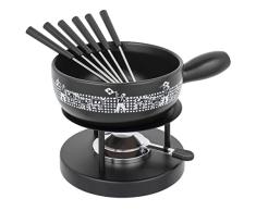 KUHN RIKON 32304 - Juego de fondue para queso (22 cm de diámetro), color negro