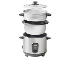 Bestron Asia Lounge Olla arrocera de Acero Inoxidable con Recipiente de Vapor Kit para Hacer Sushi, 400 W, 0.75 kg, Plástico