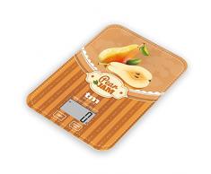 TM Electron TMPBS028 báscula de Cocina con Display Digital, Ultra Delgada con diseño Peras Vintage, 4 sensores, Vuelta a 0, Ideal para repostería y Alimentos