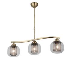 Homemania Lámpara de techo, metal, cristal, dorado