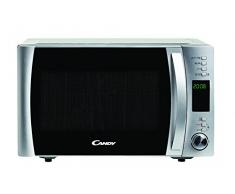 Candy CMXG22DS Microondas con Grill y Cook In App, 40 programas automáticos, plato giratorio 24.5 cm, 800 / 1000 W, 22 L, silver