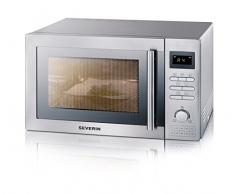 Severin MW 7848 Microondas 3 en 1, con Funciones Convección, Incl. Plato Giratorio (Ø 31,5 cm) y Rejilla Grill, 900 W, 25 litros, Acero Inoxidable Pulido