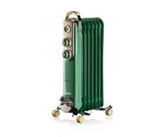 Ariete 837 - Radiador de aceite vintage, 7 elementos calefactores, 3 niveles de potencia, asa para fácil transporte, máx. 1500 W, color verde
