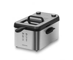 Cecotec freidora eléctrica CleanFry 3000 Full INOX. 3 L Capacidad, Filtro OilCleaner, 2400 W, cubeta, cestillo de freír y Filtro OilCleaner Aptos lavavajillas, Temporizador 30 min y cubeta Acero.