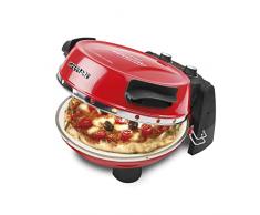 G3 Ferrari G10032 - Piedra Refractaria Doble, Pizza Express Delizia, Horno Pizza, 1200W, 2 platos en piedra refractaria, Rojo